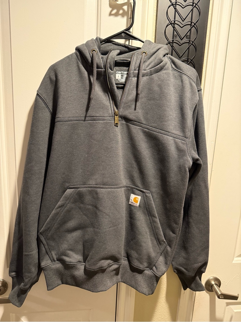 Carhartt Dark Gray Zip-Front Hoodie with Drawstring